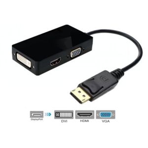 CONVERSOR DISPLAYPORTMACHO X HDMI/DVI/VGA FEMEA CBM.702